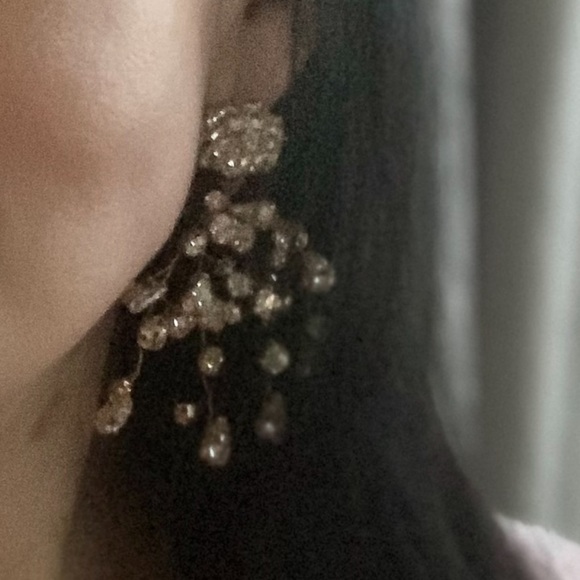 Zara Gold and Silver Crystal Drop Earrings - Picture 7 of 7